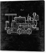 Pp122- Black Grunge Steam Locomotive 1886 Patent Poster Canvas Print