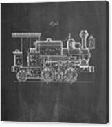 Pp122- Chalkboard Steam Locomotive 1886 Patent Poster Canvas Print