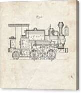Pp122- Vintage Parchment Steam Locomotive 1886 Patent Poster Canvas Print