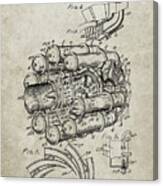 Pp14-sandstone Jet Engine Patent Poster Canvas Print