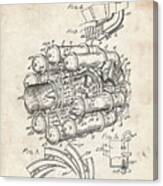 Pp14-vintage Parchment Jet Engine Patent Poster Canvas Print