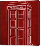 Pp189- Burgundy Doctor Who Tardis Poster Canvas Print