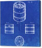 Pp193- Faded Blueprint Miller Beer Keg Patent Poster Canvas Print