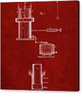 Pp215-burgundy Antique Beer Cask Diagram Patent Poster Canvas Print