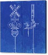 Pp231-faded Blueprint Railroad Crossing Signal Patent Poster Canvas Print