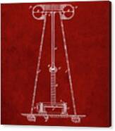 Pp241-burgundy Tesla Energy Transmitter Patent Poster Canvas Print