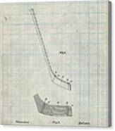 Pp291-antique Grid Parchment Hockey Stick Patent Poster Canvas Print