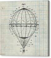 Pp36-antique Grid Parchment Hot Air Balloon 1923 Patent Poster Canvas Print