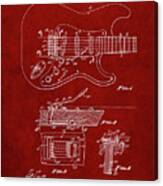 Pp46-burgundy Fender Guitar Tremolo Poster Canvas Print