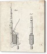 Pp491-vintage Parchment Dentist Drill Patent Poster Canvas Print