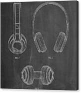 Pp596-chalkboard Bluetooth Headphones Patent Poster Canvas Print