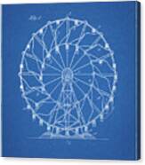 Pp615-blueprint Ferris Wheel 1920 Patent Poster Canvas Print