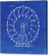 Pp615-faded Blueprint Ferris Wheel 1920 Patent Poster Canvas Print