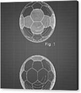 Pp62-black Grid Leather Soccer Ball Patent Poster Canvas Print