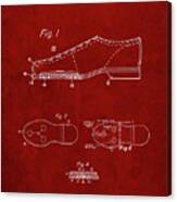 Pp655-burgundy Vintage Bowling Shoes Patent Poster Canvas Print