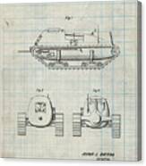 Pp705-antique Grid Parchment Armored Tank Patent Poster Canvas Print