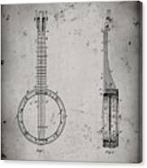 Pp715-faded Grey Banjo Mandolin Patent Poster Canvas Print