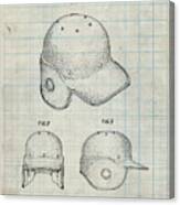 Pp716-antique Grid Parchment Baseball Helmet Patent Poster Canvas Print