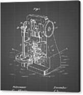 Pp757-black Grid Bullet Machine Patent Poster Canvas Print