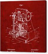 Pp757-burgundy Bullet Machine Patent Poster Canvas Print