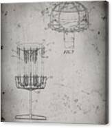 Pp782-faded Grey Disc Golf Basket Patent Poster Canvas Print
