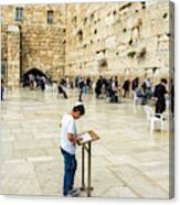 Praying At The Western Wall Canvas Print