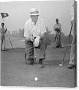 President Eisenhower Playing Golf Canvas Print