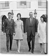 President Lyndon Johnson With Daughter Canvas Print