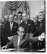 President Richard Nixon Signing Canvas Print