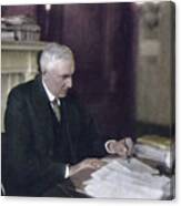 President Warren G. Harding At Desk Canvas Print