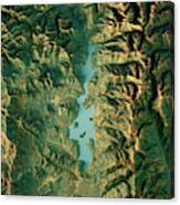 Priest Lake 3d Render Topographic Map Color Canvas Print