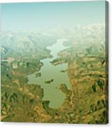 Priest Lake 3d Render Topographic Map Horizon Canvas Print