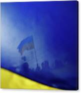 Pro-ukrainian Supporters Are Seen Canvas Print