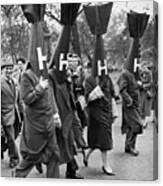Protesters Dressed In H-bomb Costumes Canvas Print