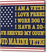 Proud Marine Veteran Canvas Print