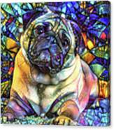 Psychedelic Pug Dog Art Canvas Print