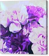 Purple And Cream Bouquet Canvas Print
