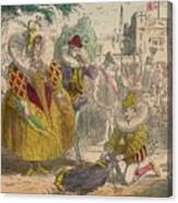 Queen Elizabeth And Sir Walter Raleigh Canvas Print