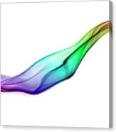 Rainbow Coloured Curve Of Smoke Canvas Print