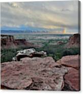 Rainbow Over Book Cliffs From Grand View Point Canvas Print