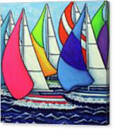 Rainbow Racing Regatta Canvas Print