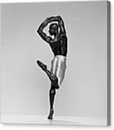 Rear View Of Male Dancer Standing On Canvas Print