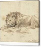 Reclining Lion, Rembrandt Harmensz. Van Rijn, 1650 - 1659 Canvas Print