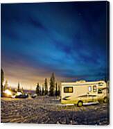 Recreational Vehicle Parked On Hillside Canvas Print