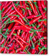 Red Chillies For Sale At Marketthailand Canvas Print