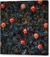 Red Christmas Decorations On Christmas Canvas Print