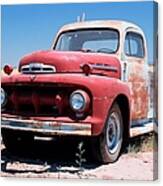 Red Ford Truck Abandoned In California Canvas Print