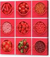 Red Fruit And Vegetables Arranged In Canvas Print