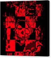 Red Grunge Skull Graphic Canvas Print
