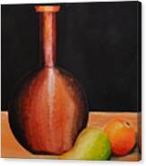 Red Jar And Fruit Canvas Print